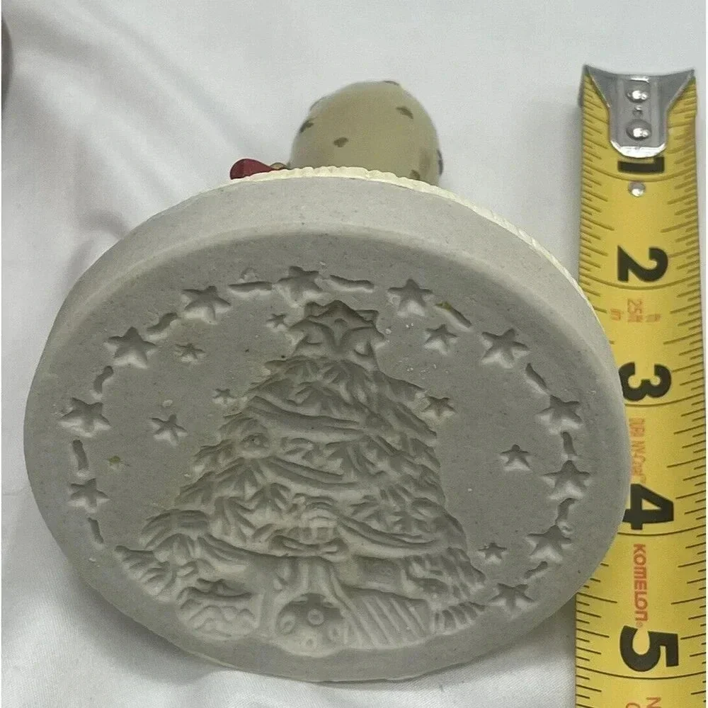 Vintage Norpro Christmas Tree Hand Painted Cookie Stamp 5” In Box